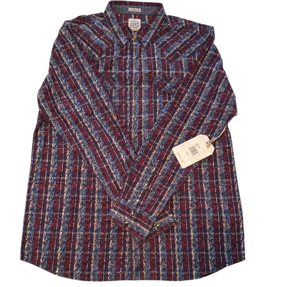 MoonShine Spirit Mens Paisley Print LongSleeve Western Snapdown Shirt